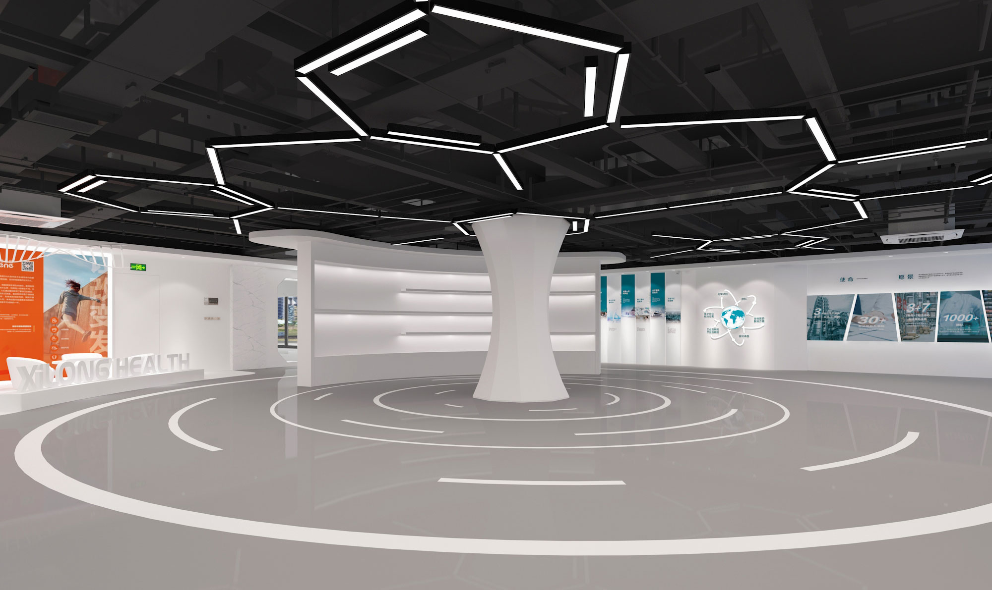 西陇科学展厅全景 - 开放式流动空间设计