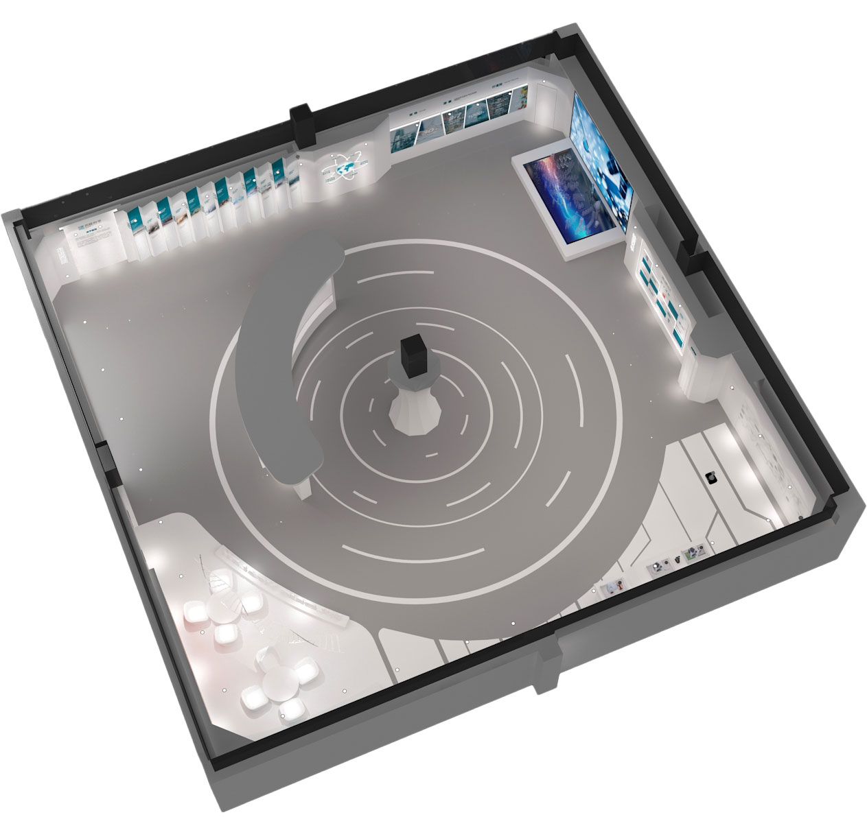 西陇科学展厅平面布局图 - 800㎡企业展厅空间规划